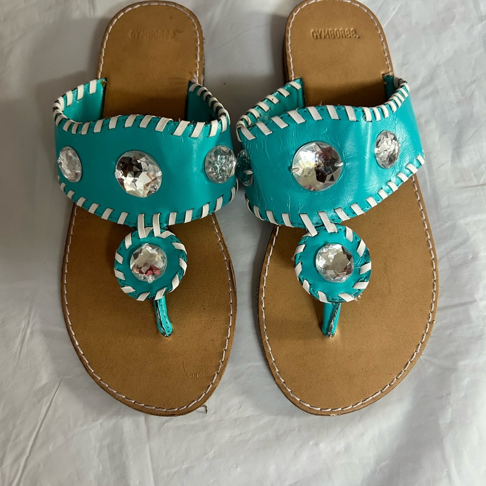 Gymboree Aqua and Tan Kids Sandals